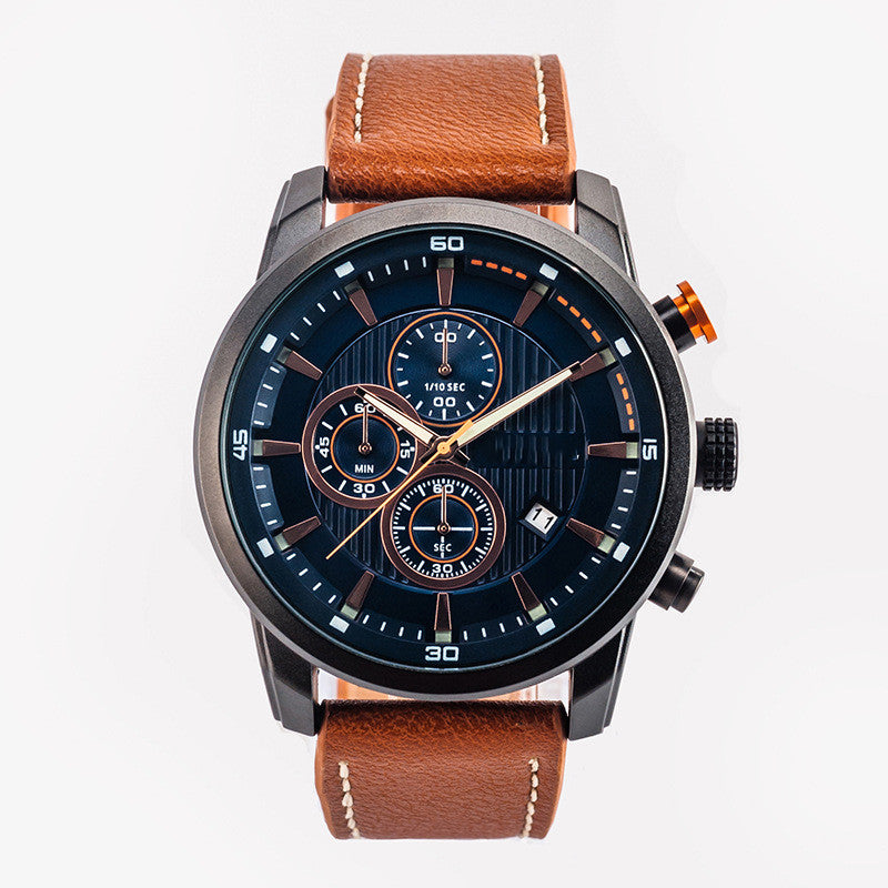 Multifunctional Leather Sports Quartz Watch - Premium Watches from My Store - Just €45.22! Shop now at KIYOO Royal Brand