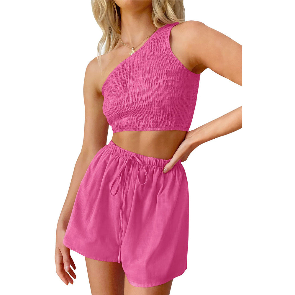 Midriff-baring Top Shorts Beach Two-piece Suit - Premium jumpsuit from My Store - Just €39.88! Shop now at KIYOO Royal Brand