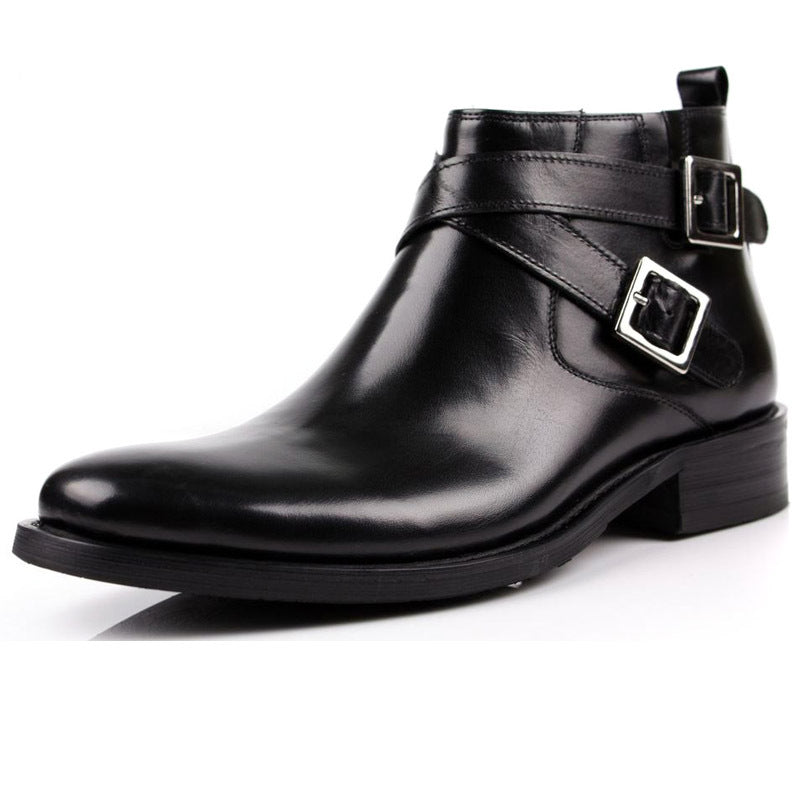 Men's British Buckle High-top Leather Shoes - Premium Boots from My Store - Just €229.85! Shop now at KIYOO Royal Brand