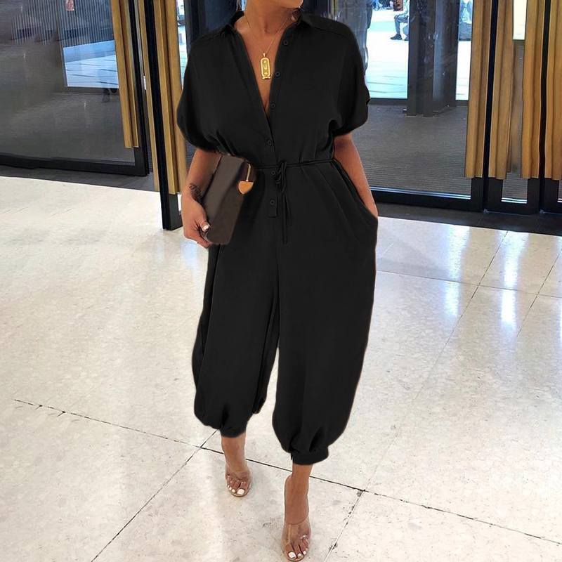 Retro jumpsuit button jumpsuit - Premium jumpsuit from My Store - Just €40.66! Shop now at KIYOO Royal Brand