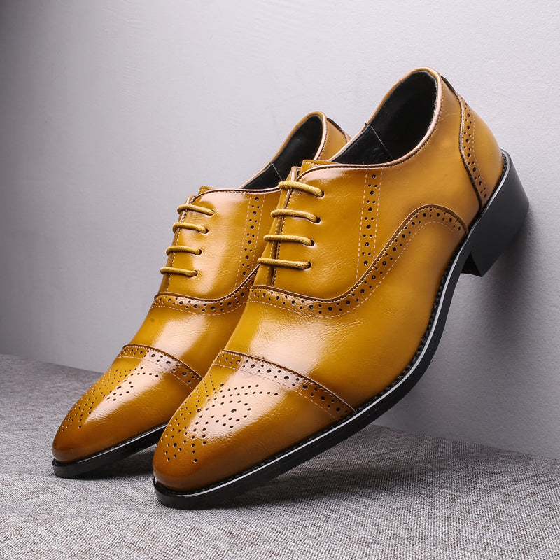 Men's pointed leather shoes - Premium veterschoenen from My Store - Just €85.19! Shop now at KIYOO Royal Brand