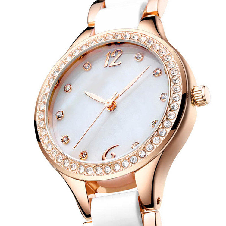 Women's Fashion Simple Waterproof Ceramic Watch With Diamonds - Premium Dames Horloges from My Store - Just €32.19! Shop now at KIYOO Royal Brand