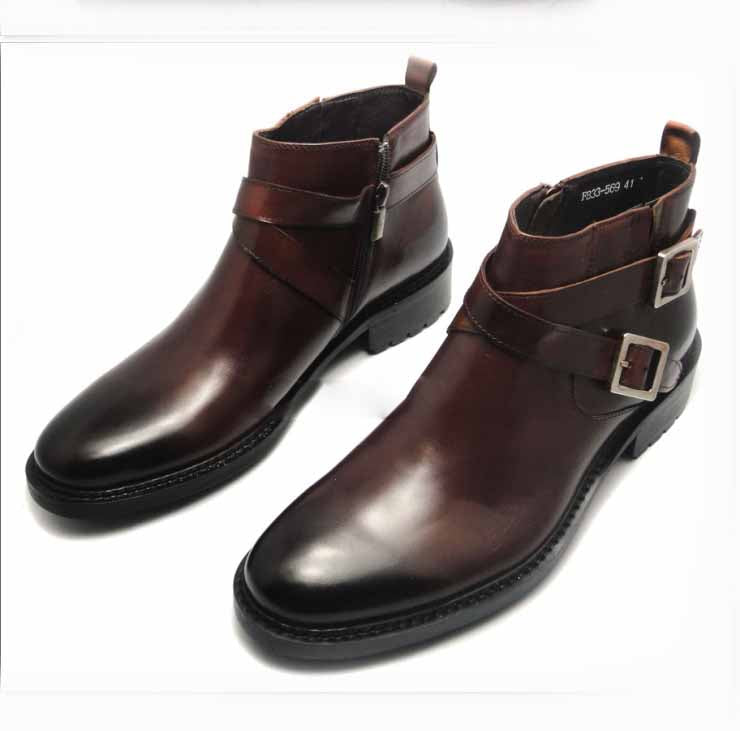 Men's British Buckle High-top Leather Shoes - Premium Boots from My Store - Just €229.85! Shop now at KIYOO Royal Brand