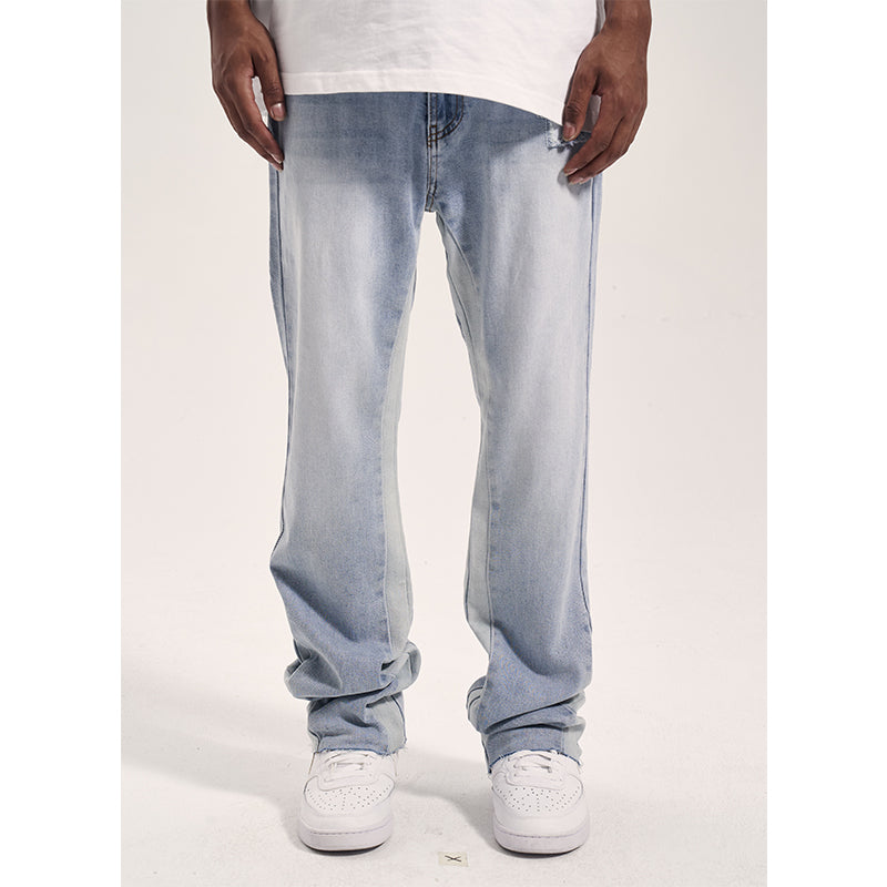 High Street Stitching Contrast Color Retro Men's Trendy Jeans - Premium Jeans from My Store - Just €85.77! Shop now at KIYOO Royal Brand