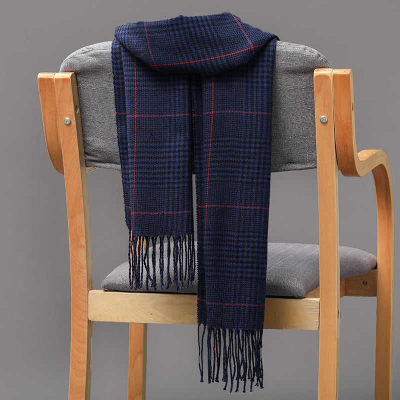 Cashmere Fringed Couple's Checked Scarf