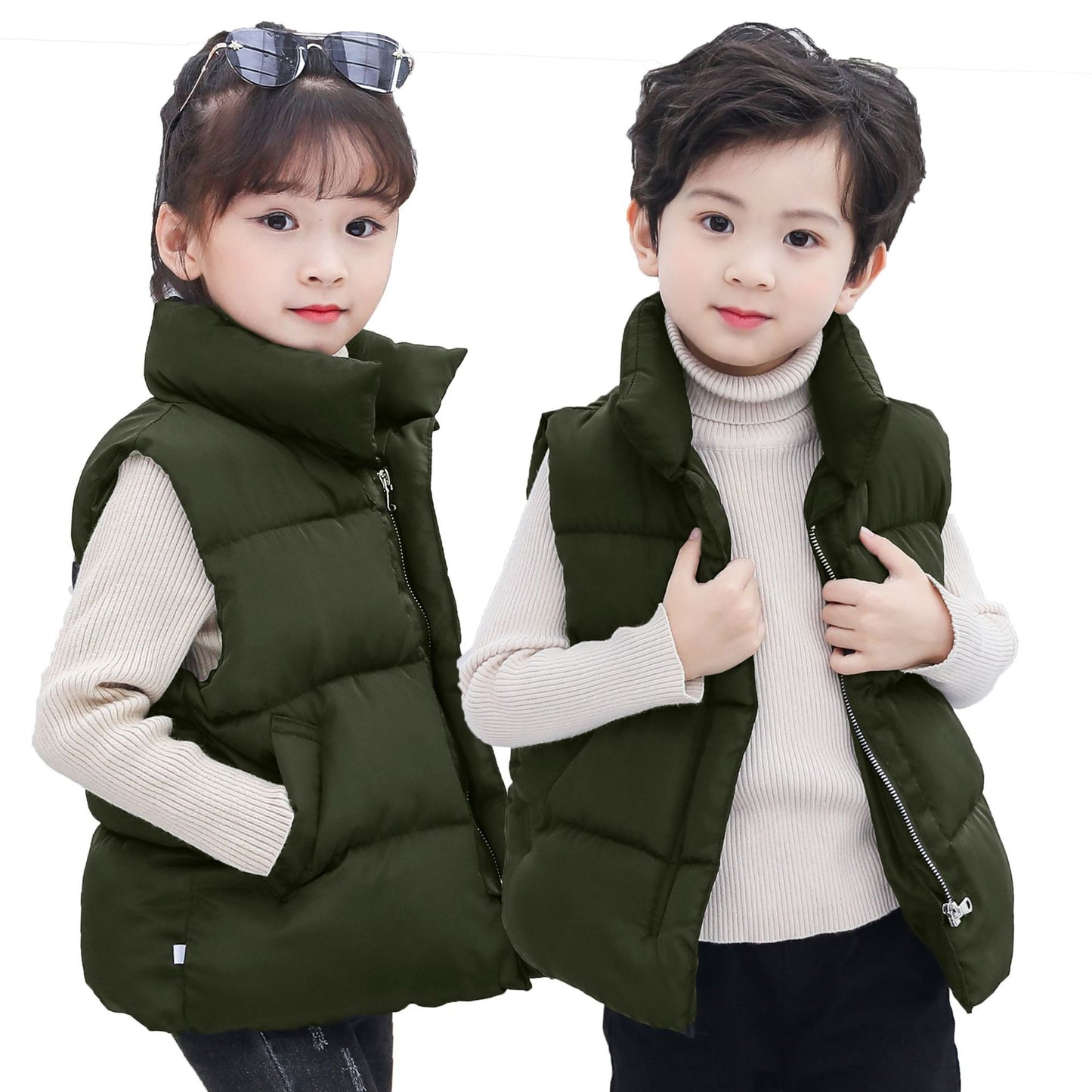 Down Cotton Vest Autumn And Winter Waistcoat Winter Clothing Children - Premium Truien & Hoodies Jongens from My Store - Just €18.35! Shop now at KIYOO Royal Brand