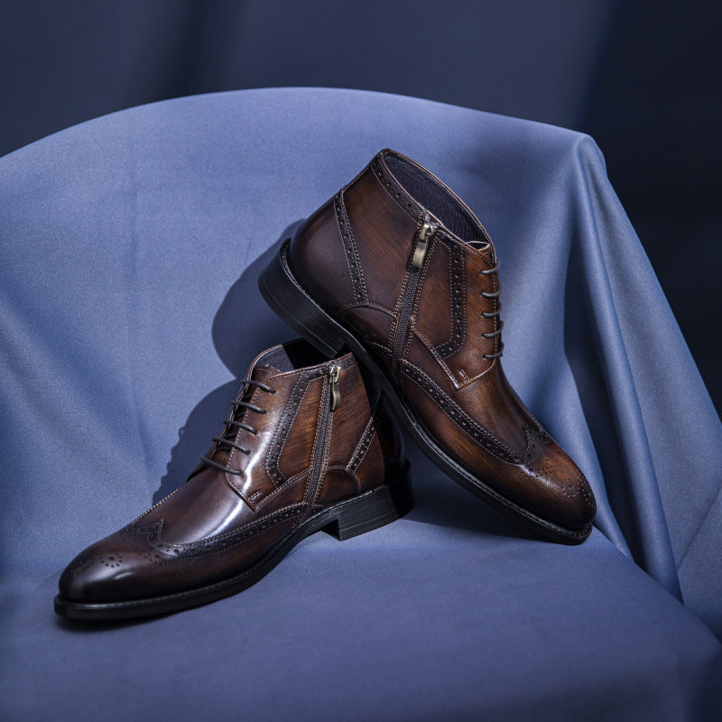 Men's Business Suit Leather  Boots - Premium Boots from My Store - Just €273.49! Shop now at KIYOO Royal Brand