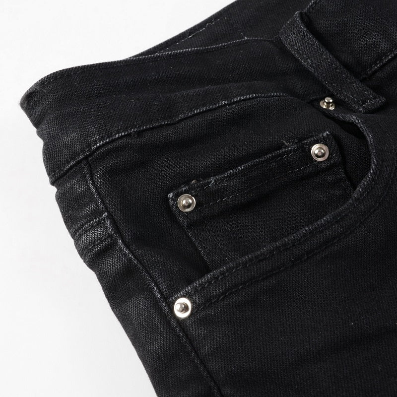 Black Stretch Slim Fitting Jeans - Premium Jeans from My Store - Just €65.05! Shop now at KIYOO Royal Brand