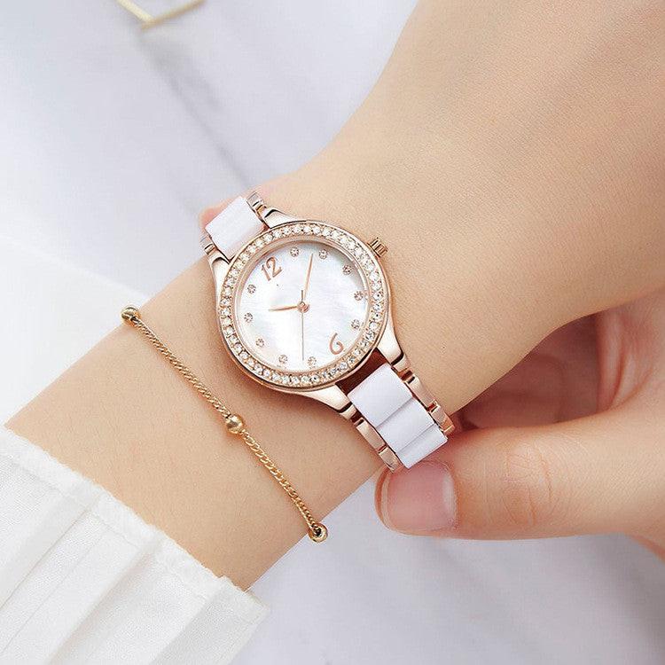 Women's Fashion Simple Waterproof Ceramic Watch With Diamonds - Premium Dames Horloges from My Store - Just €32.19! Shop now at KIYOO Royal Brand