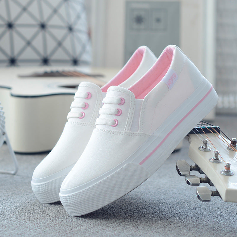 Summer Student Spring One-step Lazy  Flat White Shoes - Premium Dames sportschoenen from My Store - Just €32.56! Shop now at KIYOO Royal Brand