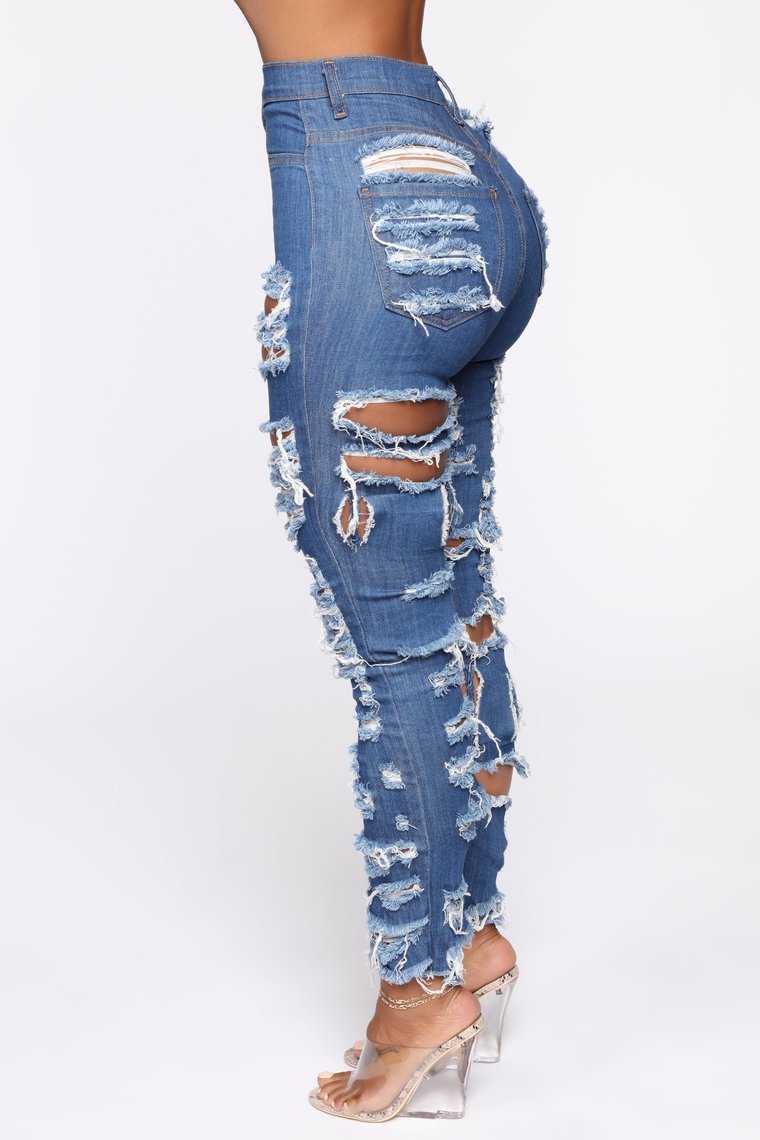 Women's Fashion Cut And Tear Stretchy Calf Jeans - Premium Dames Jeans from My Store - Just €38.05! Shop now at KIYOO Royal Brand