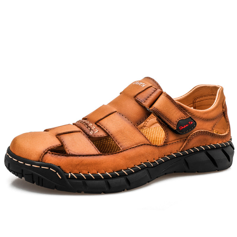 Large Size Breathable Outdoor Leisure Beach Toe Layer Cowhide - Premium Sandalen & Slippers from My Store - Just €75.84! Shop now at KIYOO Royal Brand