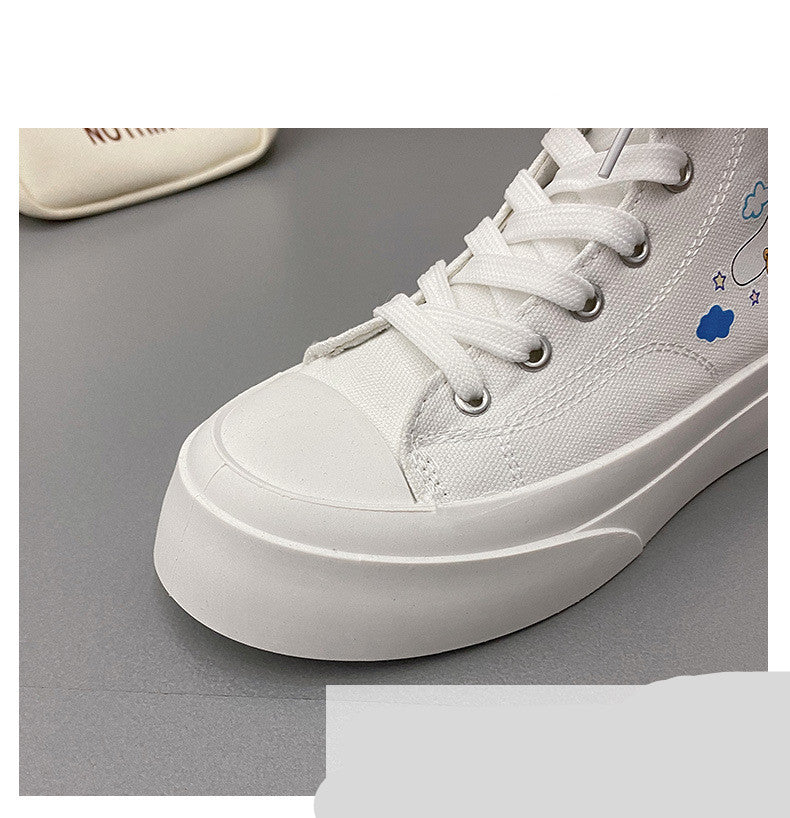 Japanese College Style Cartoon Thick Soled White Shoes Casual Sneakers - Premium Dames sportschoenen from My Store - Just €39.74! Shop now at KIYOO Royal Brand