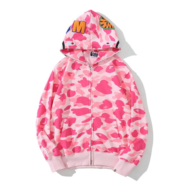 Anime Hoodie Shark Camo met volledige ritssluiting - Premium  from KIYOO Royal Brand - Just €34.99! Shop now at KIYOO Royal Brand