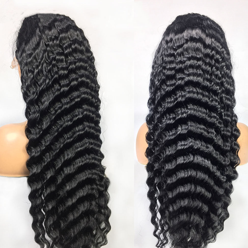 Human Hair 28 30 Deep Wave Lace Frontal Wigs 13 4 Front Wigs - Premium Pruiken/Waves from My Store - Just €135.09! Shop now at KIYOO Royal Brand