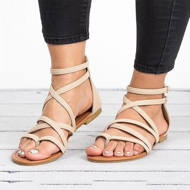 Women's Fashion Simple Cross Strapped Sandals - Premium Sandalen from My Store - Just €47.64! Shop now at KIYOO Royal Brand