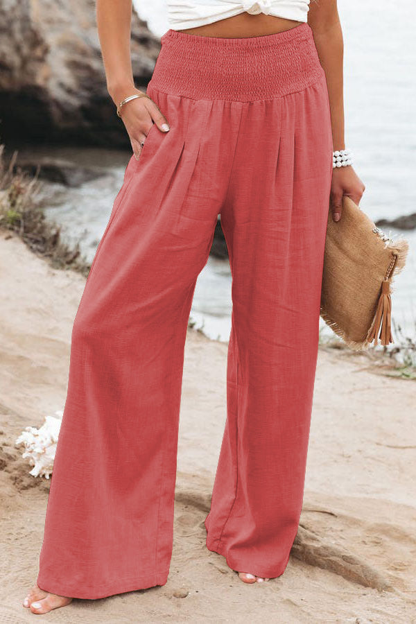 Women's Pants Casual Wide Leg Cotton Linen Loose Trousers - Premium dames broeken from My Store - Just €26.78! Shop now at KIYOO Royal Brand