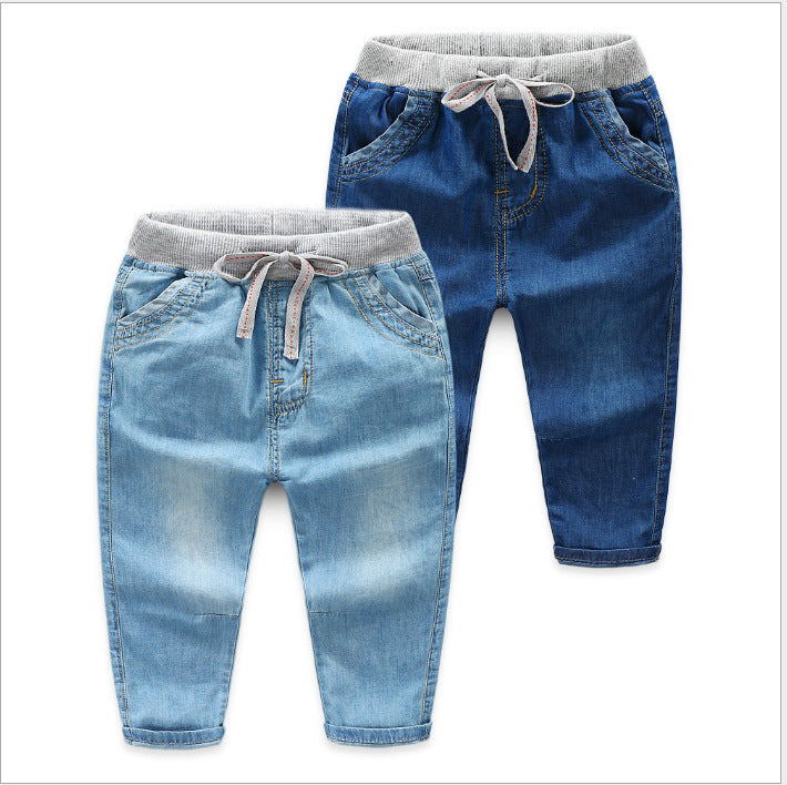 Boys' Soft Thin Jeans Tencel Trousers Kids Mosquito Pants - Premium Jongens broeken from My Store - Just €26.09! Shop now at KIYOO Royal Brand