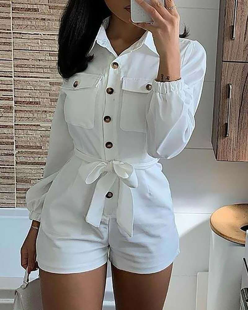 White woven casual jumpsuit - Premium jumpsuit from My Store - Just €40.58! Shop now at KIYOO Royal Brand