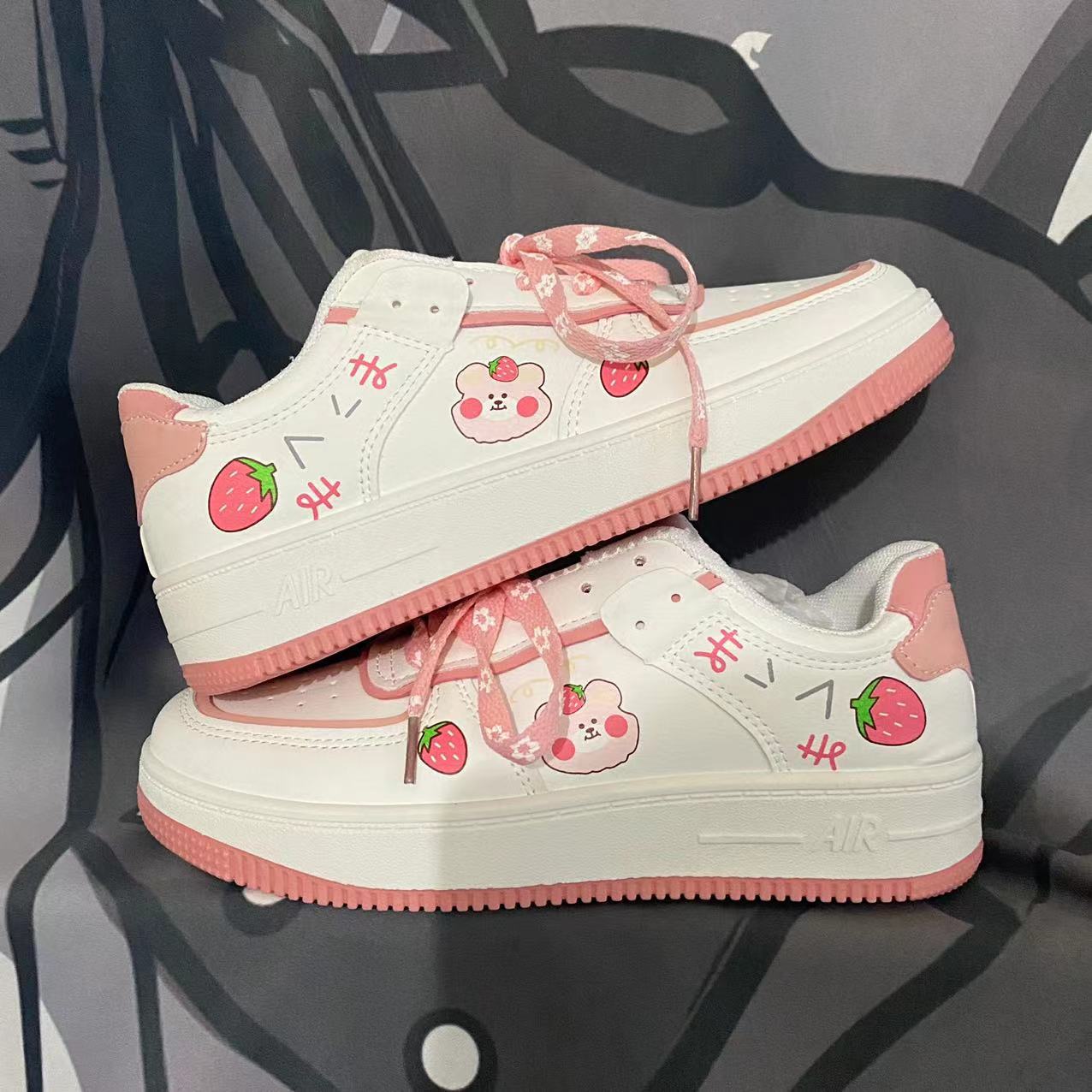 Strawberry Bear Sneakers - Premium Meisjes schoenen from My Store - Just €36.58! Shop now at KIYOO Royal Brand