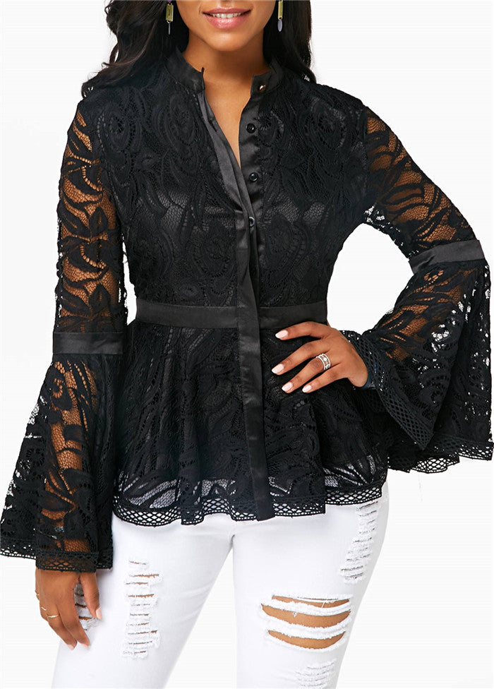 Women Lace Blouse Tops Casual Lady Clothes - Premium Blouses from My Store - Just €91.06! Shop now at KIYOO Royal Brand