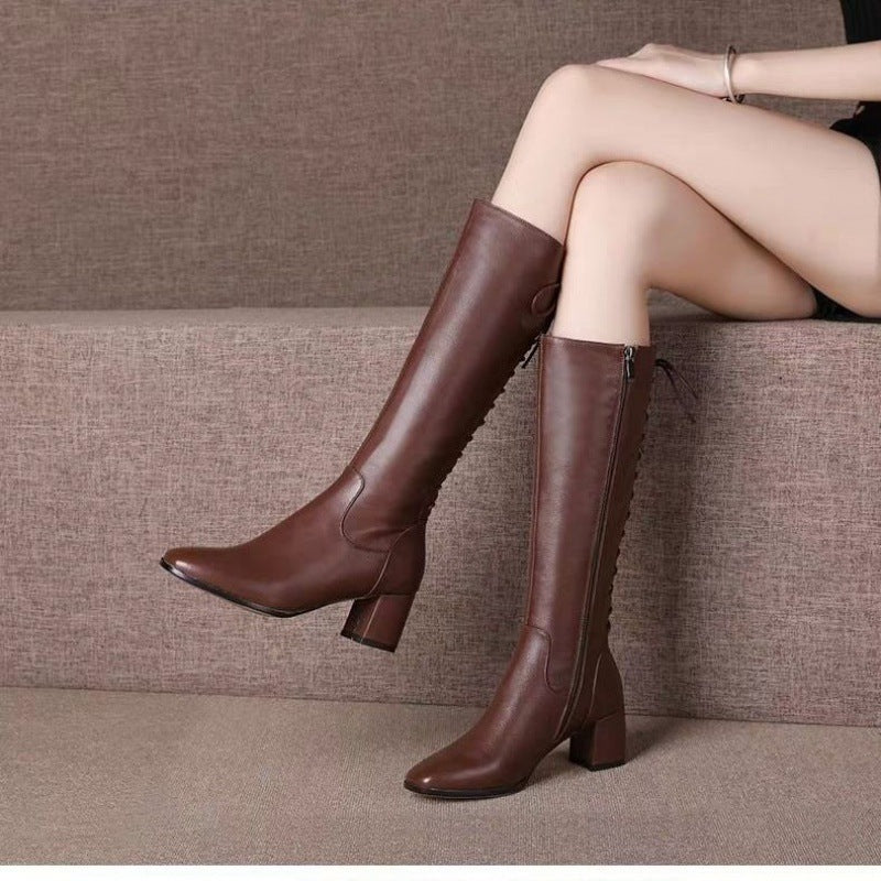 Women's Lace-up Below The Knee High Leg Boot - Premium Dames laarzen from My Store - Just €54.17! Shop now at KIYOO Royal Brand