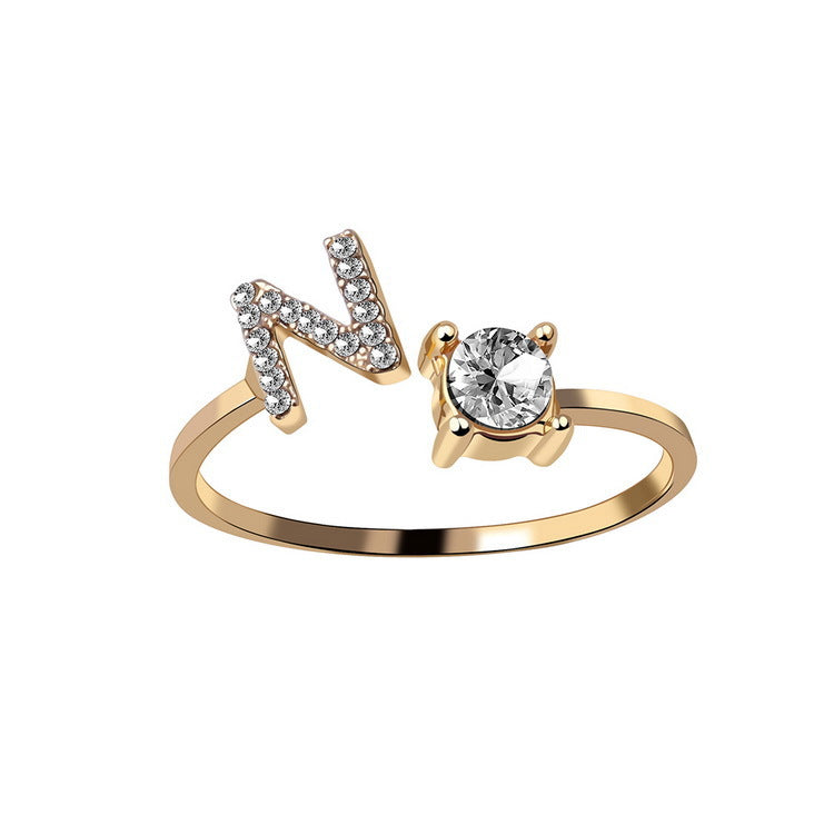 verstelbare 26 beginletter ring voor vrouwen - Premium dames sieraden from KIYOO Royal Brand - Just €13.70! Shop now at KIYOO Royal Brand