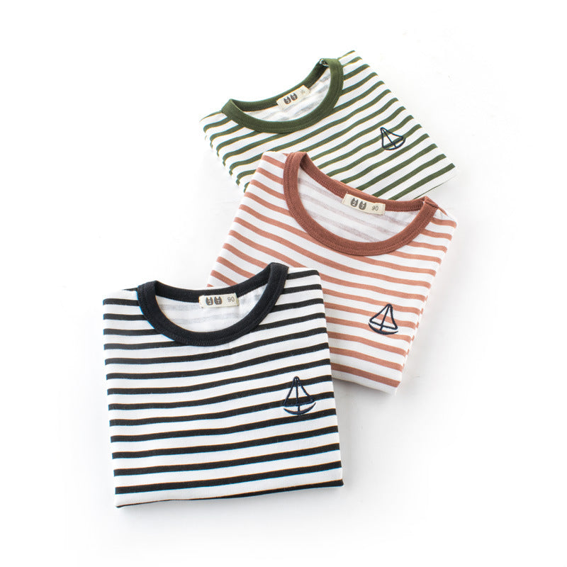 Boys' Cotton Kids Striped T-Shirt - Premium T-shirt Jongens from My Store - Just €13.66! Shop now at KIYOO Royal Brand