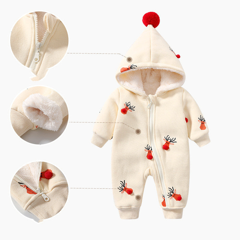 Kaki gewatteerde warme Kruipkleertjes - Premium babykleding from My Store - Just €31.18! Shop now at KIYOO Royal Brand