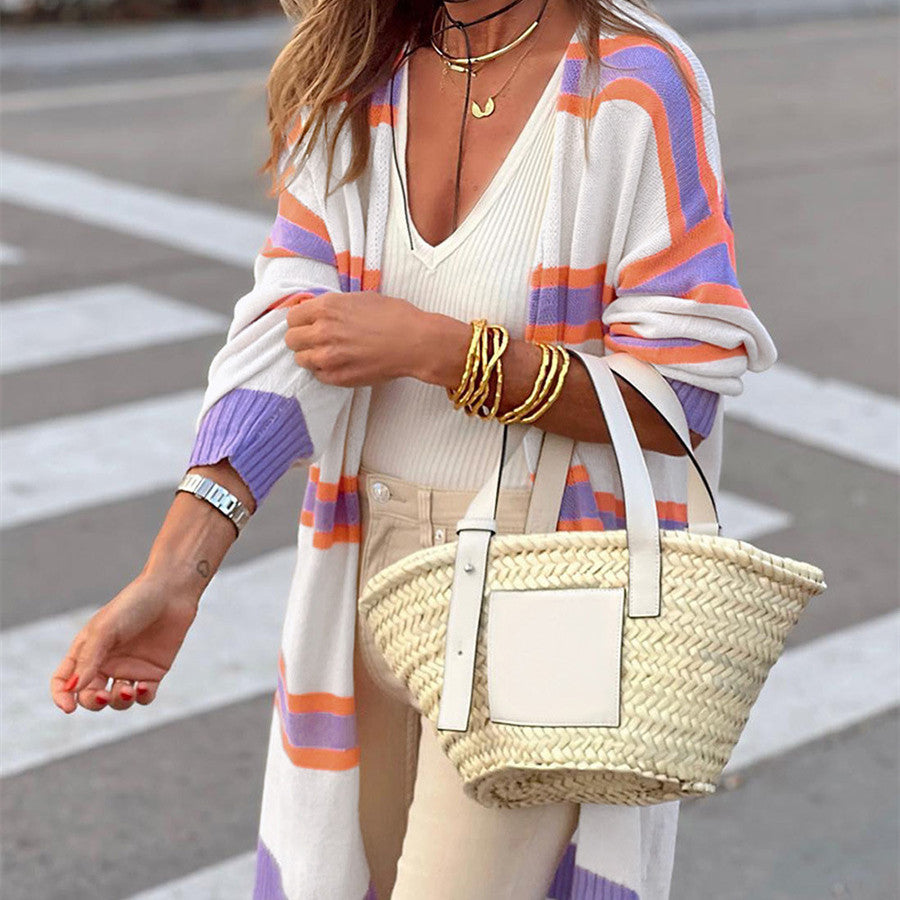 Casual Multicolor Long-sleeved Top Loose Cardigan Sweater For Women - Premium Truien & Vesten from My Store - Just €45.77! Shop now at KIYOO Royal Brand