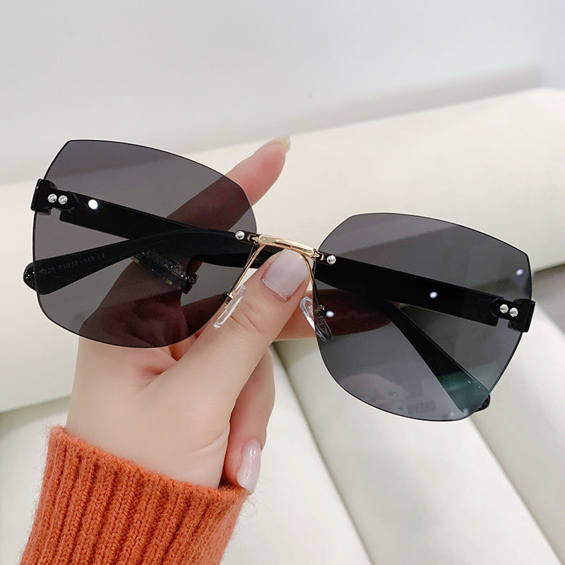 Women's Fashion Casual Hundred With Frameless Sunglasses - Premium Dames brillen from My Store - Just €23.93! Shop now at KIYOO Royal Brand