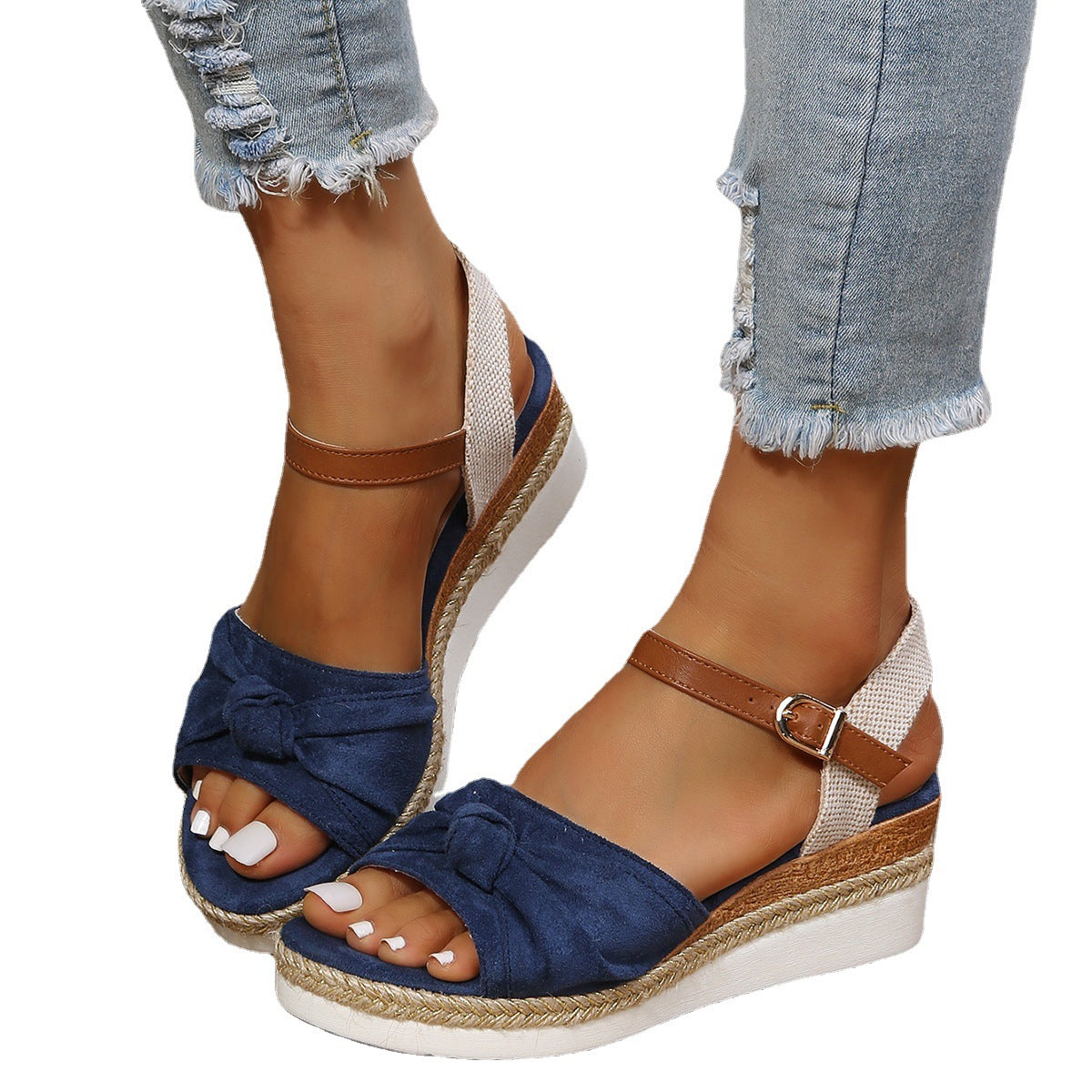 Women's Sandals With Bow Rope Bottom Lightweight Casual - Premium Sandalen from My Store - Just €55.91! Shop now at KIYOO Royal Brand