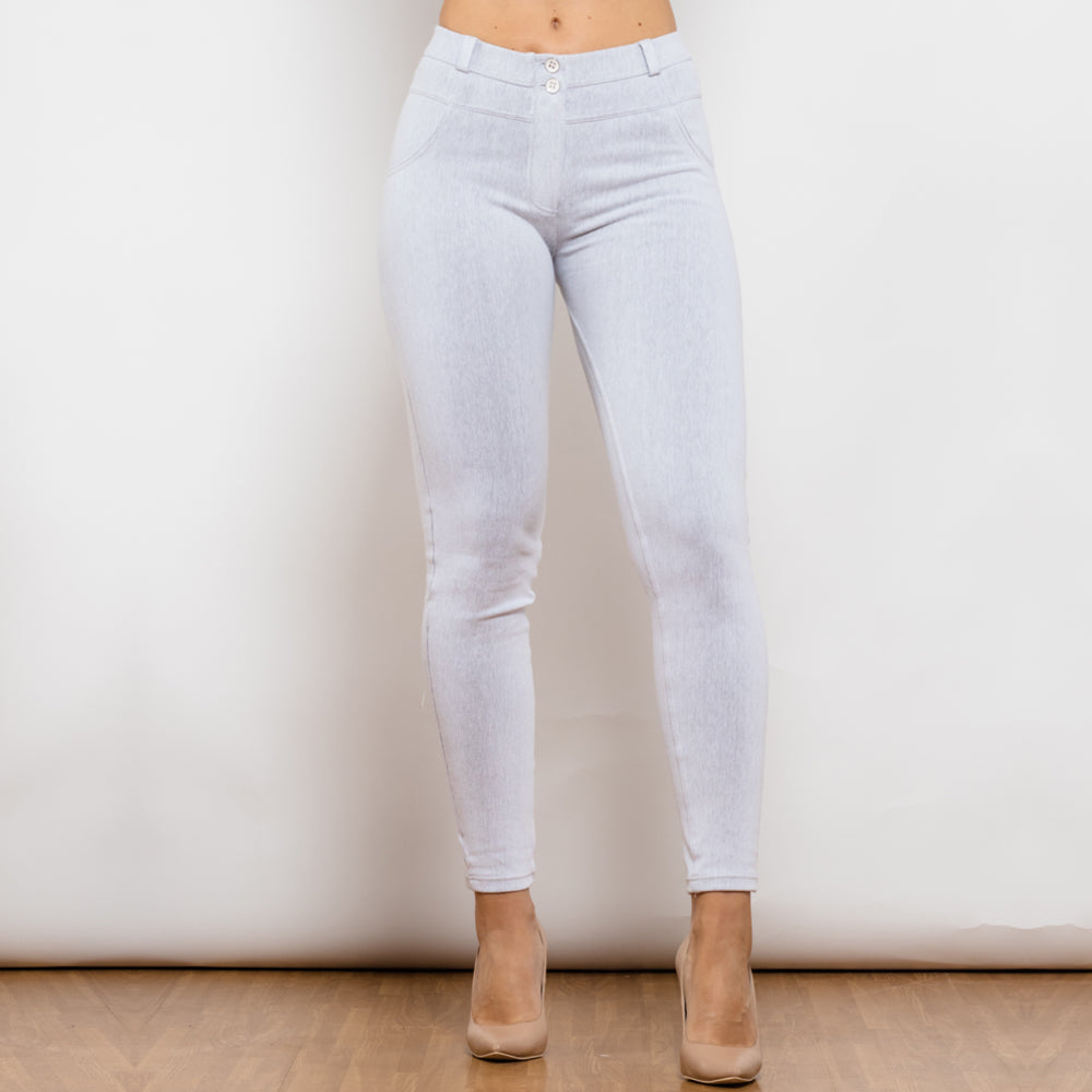 Shascullfites Melody White Jeans Middle Waist Jeggings Streetwear Denim Pencil Pants Woman High Elastic Stretch Jeans Female - Premium Dames Jeans from My Store - Just €67.89! Shop now at KIYOO Royal Brand