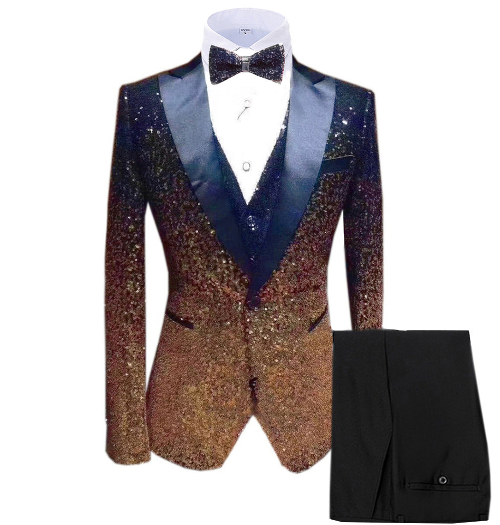 Three-piece Stage Suit For Men - Premium Pakken & Stropdassen from My Store - Just €330.36! Shop now at KIYOO Royal Brand