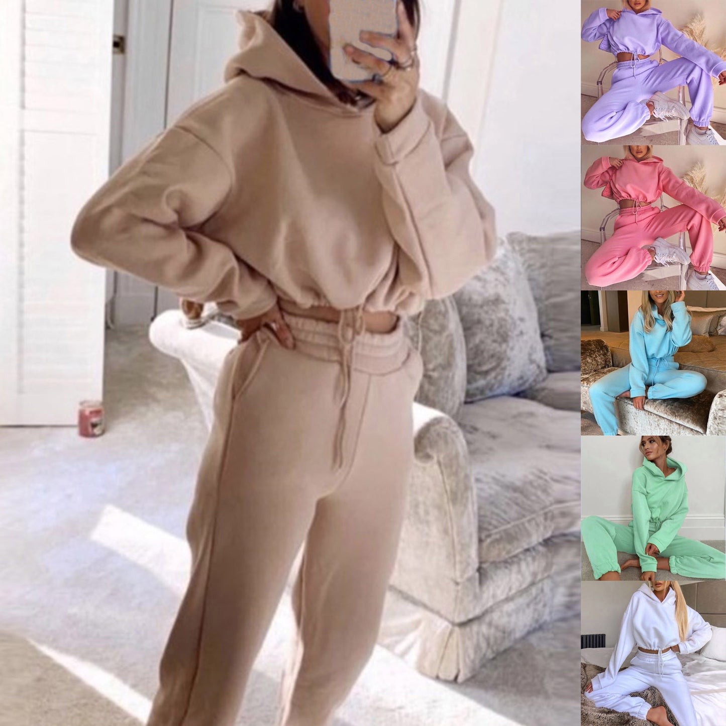 Jogging Suits For Women 2 Piece Sweatsuits Tracksuits Sexy Long Sleeve HoodieCasual Fitness Sportswear - Premium dames broeken from My Store - Just €32.03! Shop now at KIYOO Royal Brand