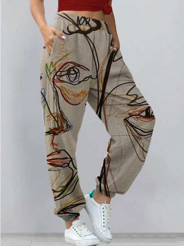 Women's Harem Pants Print Yoga Boho Sports Trousers With Pockets - Premium dames broeken from My Store - Just €33.89! Shop now at KIYOO Royal Brand