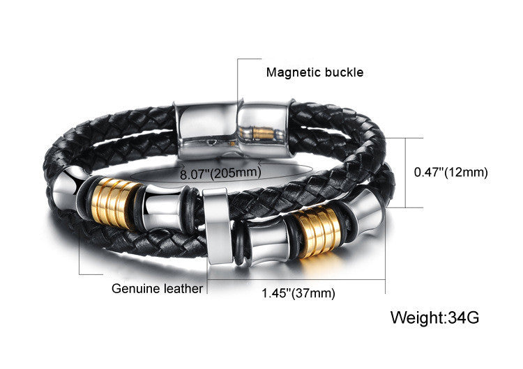 Magnetic buckle  knitted hand chain - Premium Mannen Sieraden from My Store - Just €17.68! Shop now at KIYOO Royal Brand