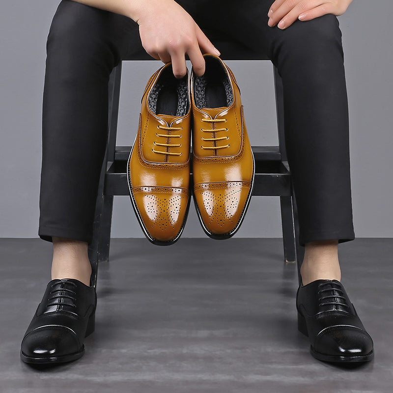 Men's pointed leather shoes - Premium veterschoenen from My Store - Just €85.19! Shop now at KIYOO Royal Brand