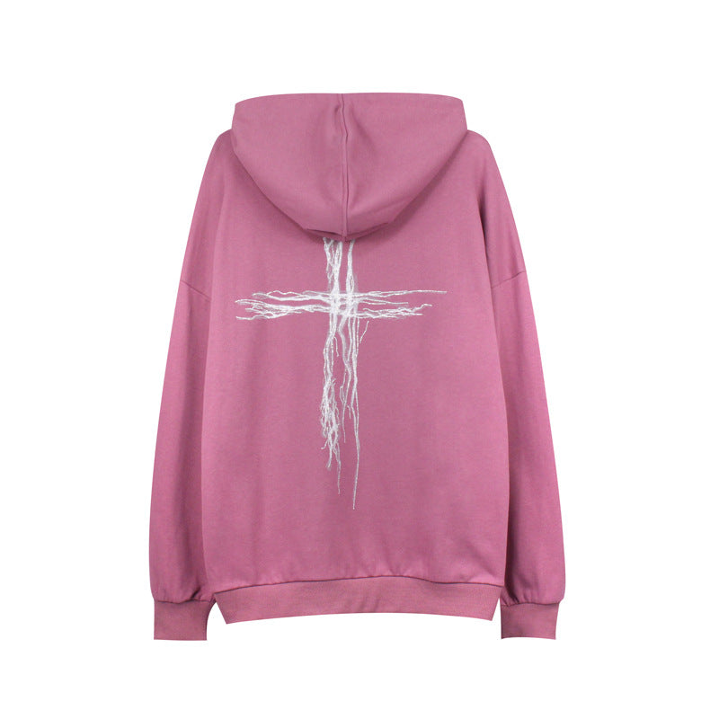 Cross Rhinestone Print Hooded Sweater Men - Premium Truien & Sweaters from My Store - Just €49.76! Shop now at KIYOO Royal Brand