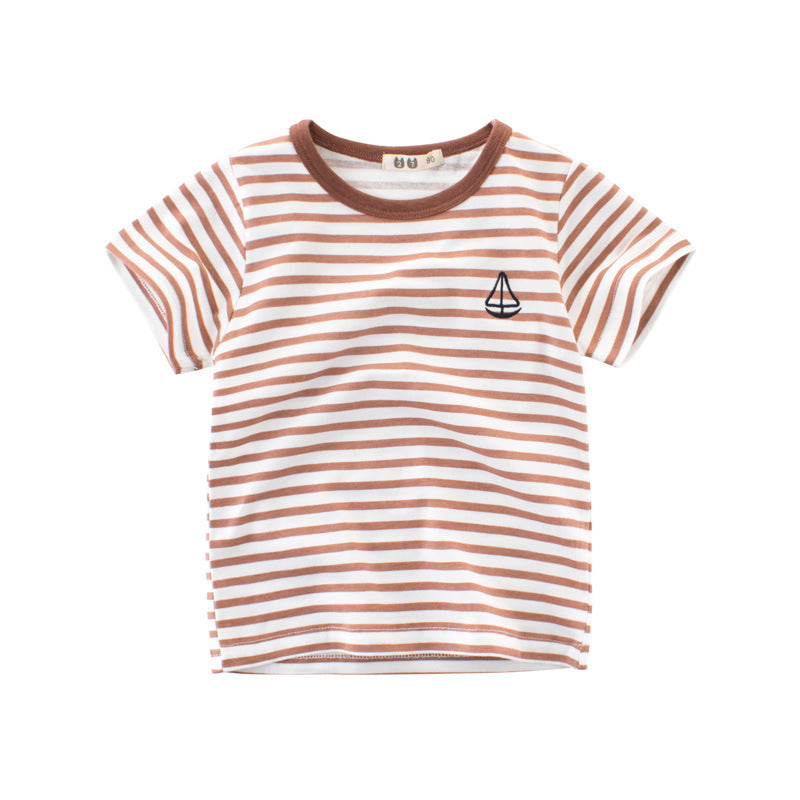 Boys' Cotton Kids Striped T-Shirt - Premium T-shirt Jongens from My Store - Just €13.66! Shop now at KIYOO Royal Brand