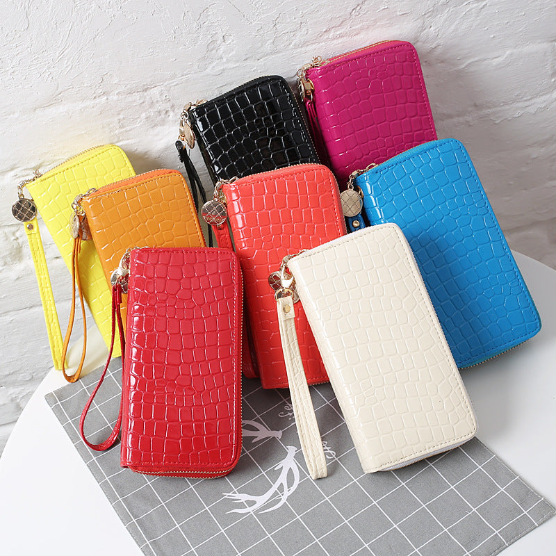 Women's Solid Color Double Zipper Multiple Card Slots Large-capacity Wallet