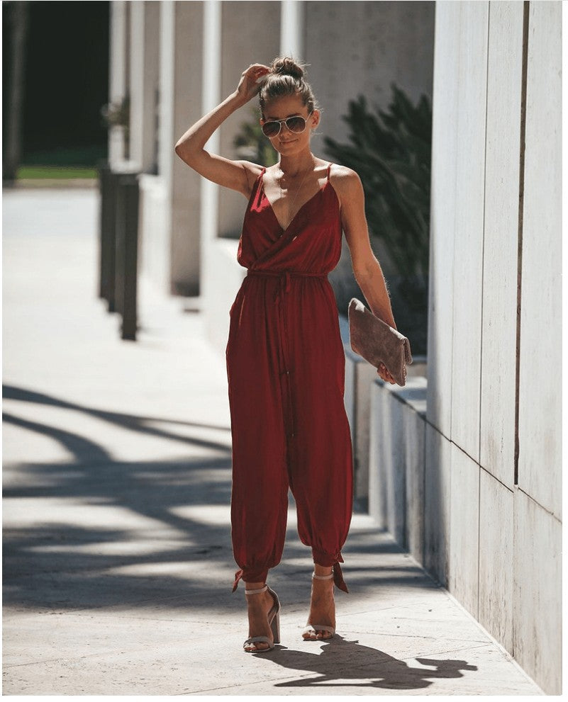 Jumpsuit Flowers Print Spaghetti Strap Romper