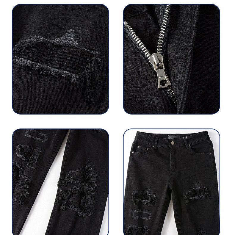 geplooide jeans met patch - Premium Jeans from My Store - Just €67.93! Shop now at KIYOO Royal Brand