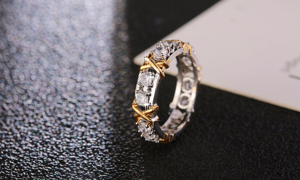 Women's Gold Plated Sepia Set Zircon Ring - Premium dames sieraden from My Store - Just €14.12! Shop now at KIYOO Royal Brand