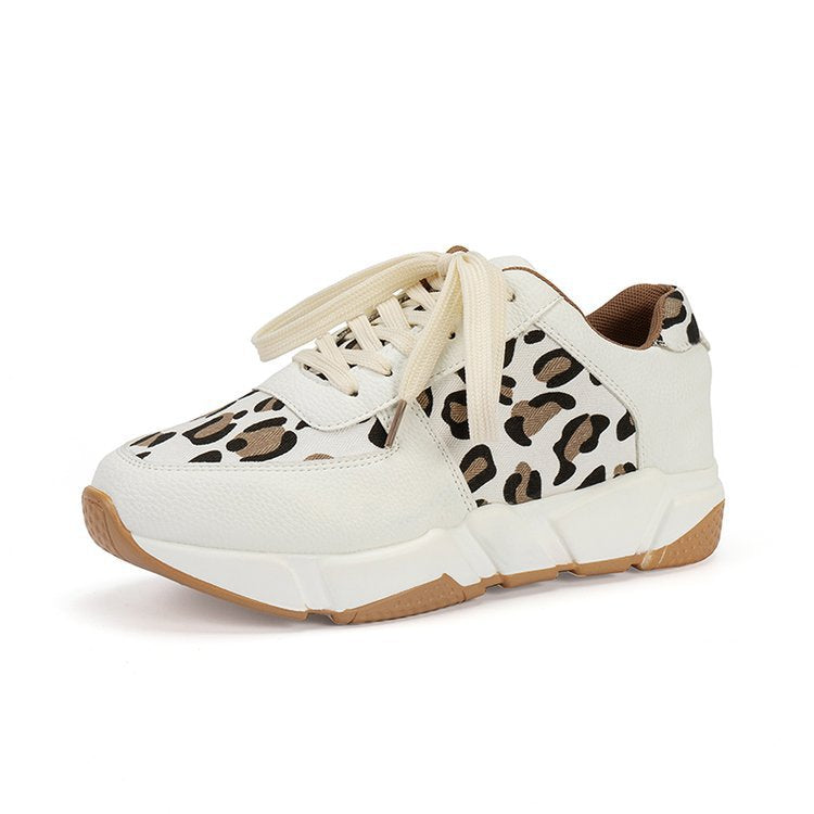 Large Size Leopard Print Casual Pumps Women's Spring And Autumn New Flat Lace-up Sports Casual Shoes - Premium Dames sportschoenen from My Store - Just €51.51! Shop now at KIYOO Royal Brand