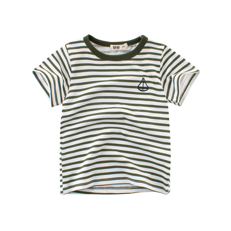 Boys' Cotton Kids Striped T-Shirt - Premium T-shirt Jongens from My Store - Just €13.66! Shop now at KIYOO Royal Brand