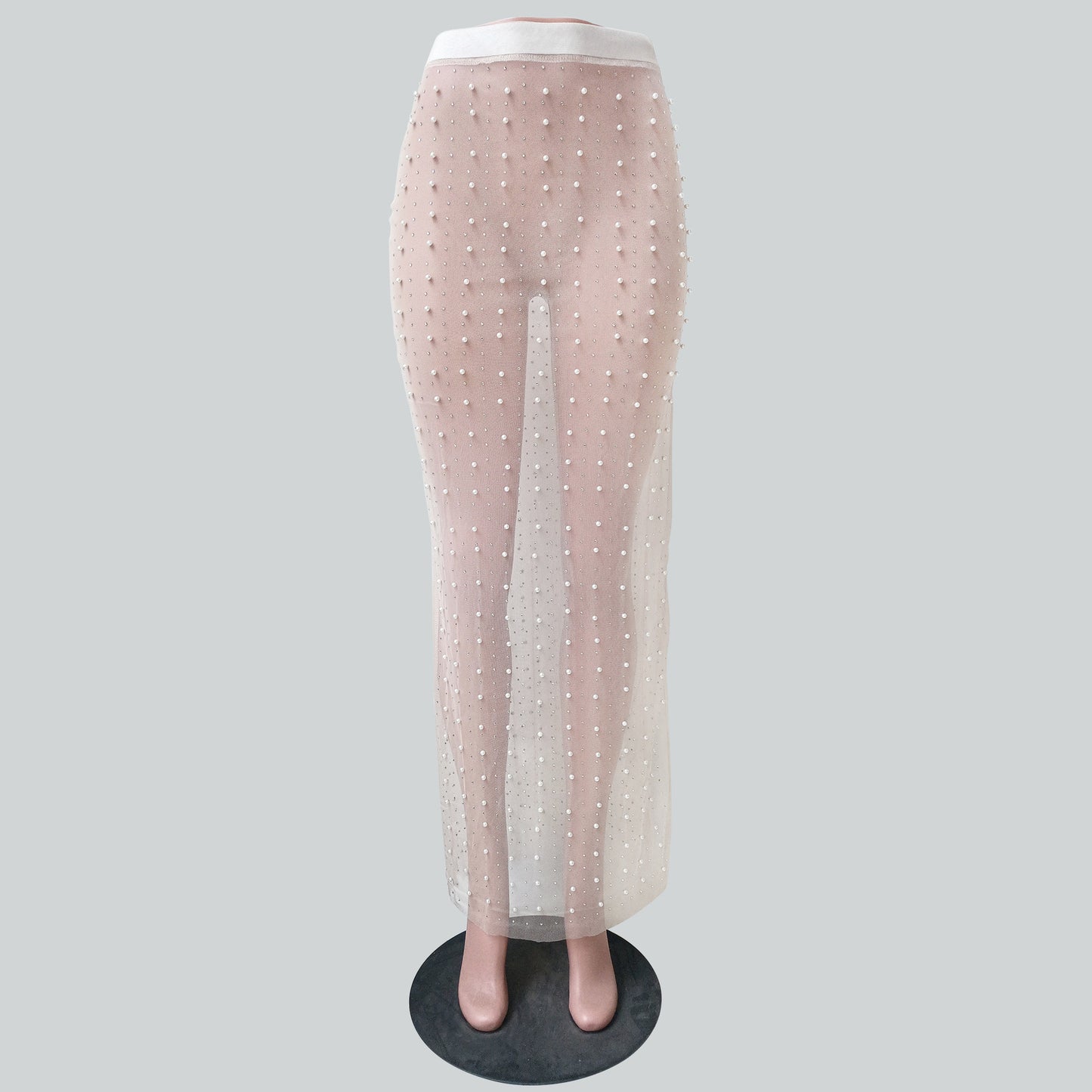 Women's Fashion Bead Rhinestone Split Mesh Skirt - Premium Rokken from My Store - Just €39.81! Shop now at KIYOO Royal Brand