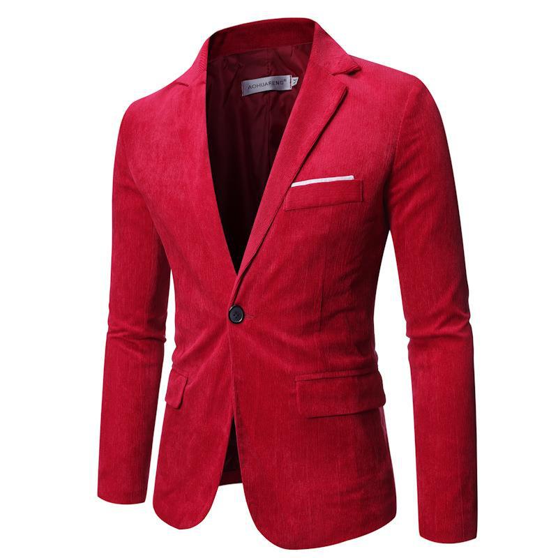 Men's Solid Color One Button Suit Coat - Premium Pakken & Stropdassen from My Store - Just €57.74! Shop now at KIYOO Royal Brand