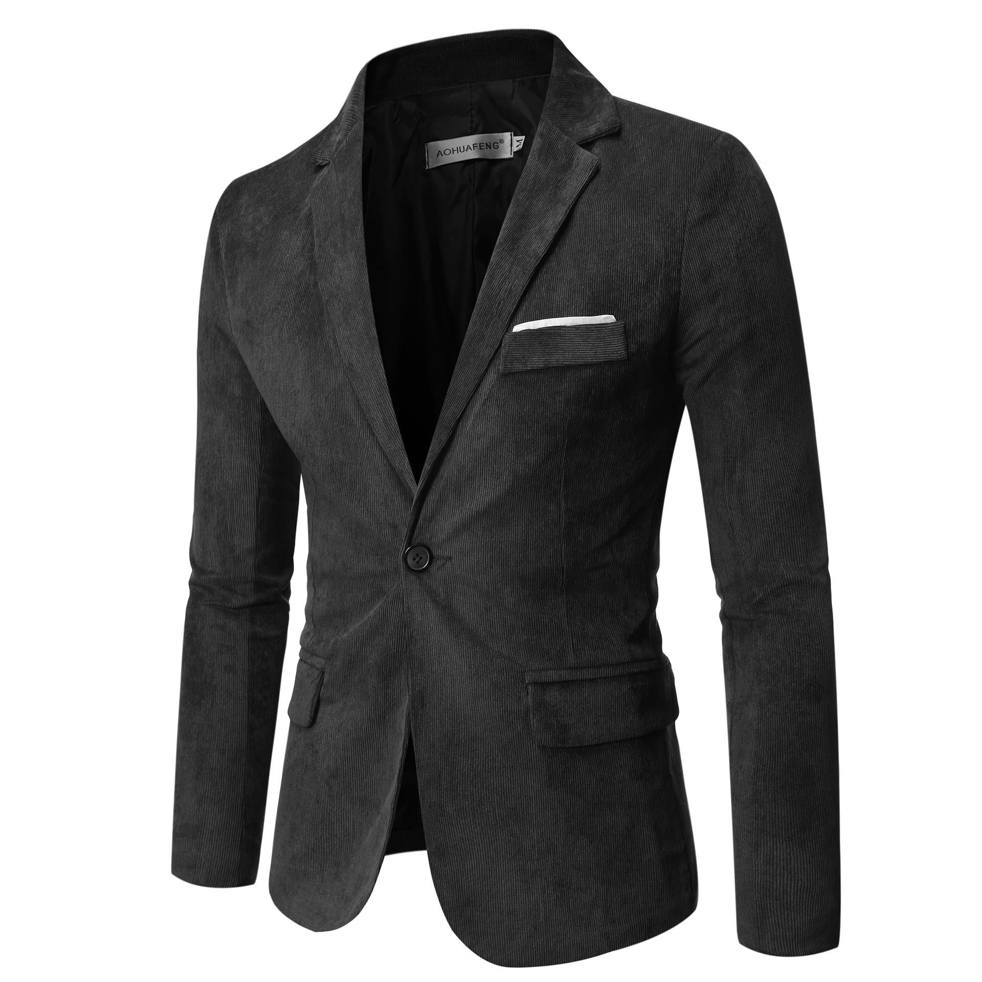 Men's Solid Color One Button Suit Coat - Premium Pakken & Stropdassen from My Store - Just €57.74! Shop now at KIYOO Royal Brand