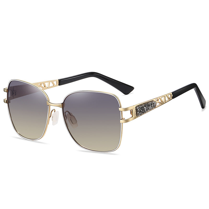 New Diamond Fashion Metal Polarized Sunglasses Women's Large Frame Women's Sunglasses Wholesale A683 - Premium Zonnebrillen from My Store - Just €33.72! Shop now at KIYOO Royal Brand